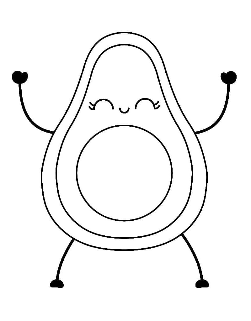 Avocado per Bambini di 2 Anni da colorare