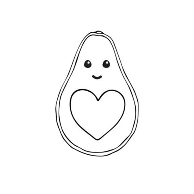 Avocado per Bambini di 3 Anni da colorare