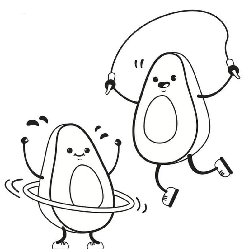 Avocado per Bambini di 5 Anni da colorare