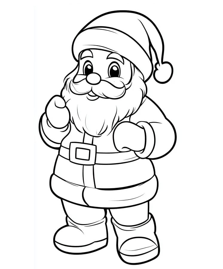 Babbo Natale Amichevole da colorare