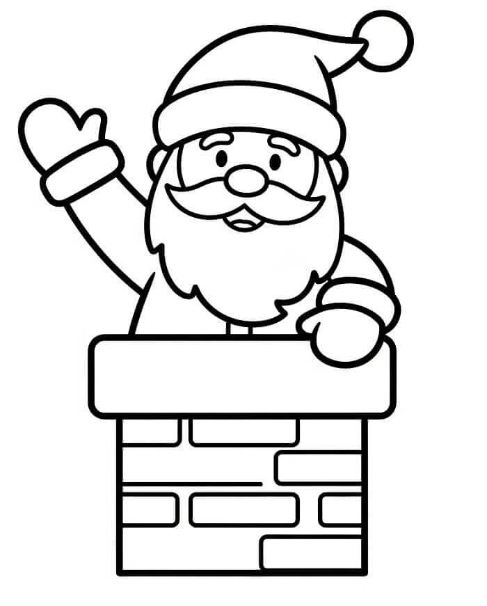 Babbo Natale Felice da colorare