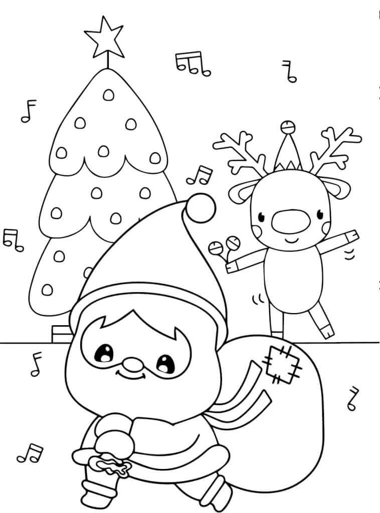 Babbo Natale Semplice da colorare