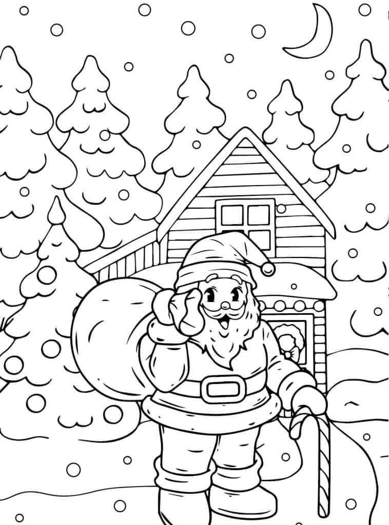Babbo Natale il Giorno di Natale da colorare