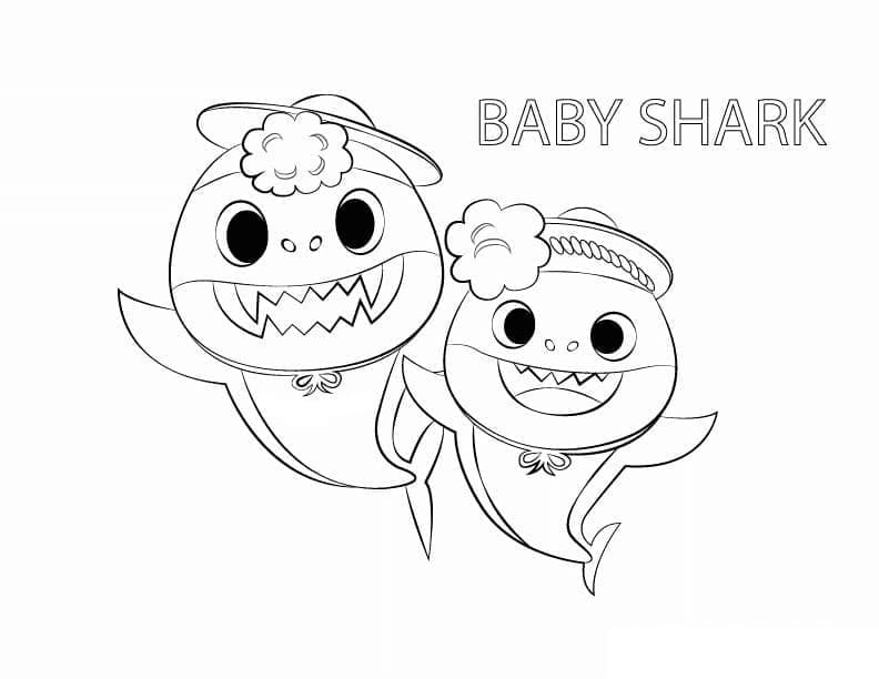 Baby Shark carino da colorare