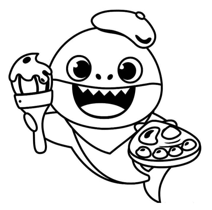 Baby Shark delizioso da colorare