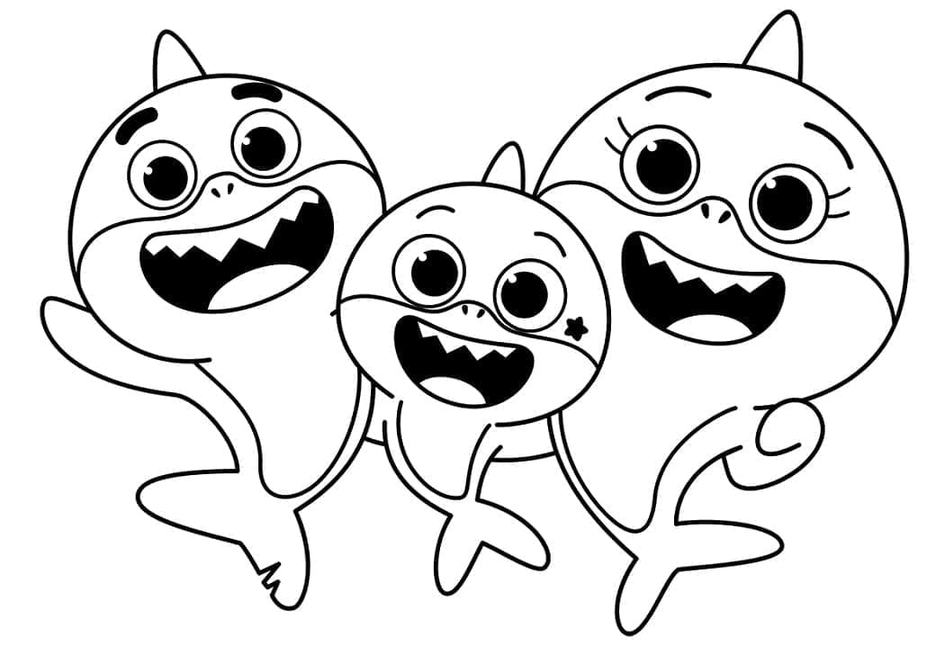Baby Shark gratuito da colorare