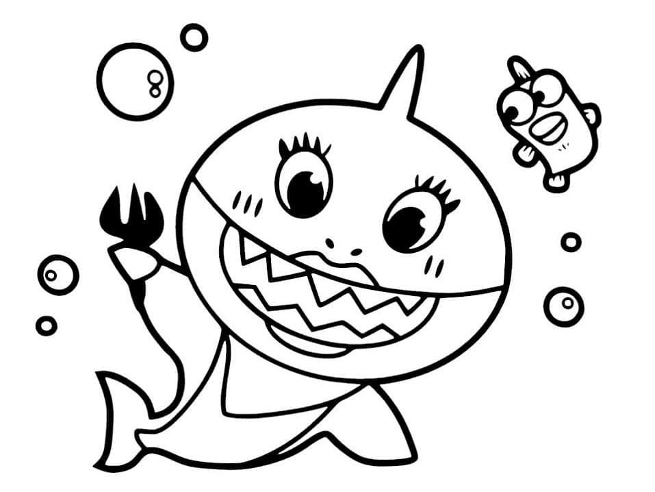 Baby Shark per bambini di 3 anni da colorare