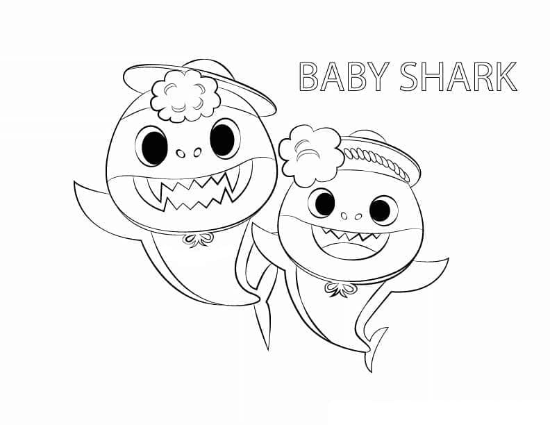 Baby Shark per bambini di 4 anni da colorare