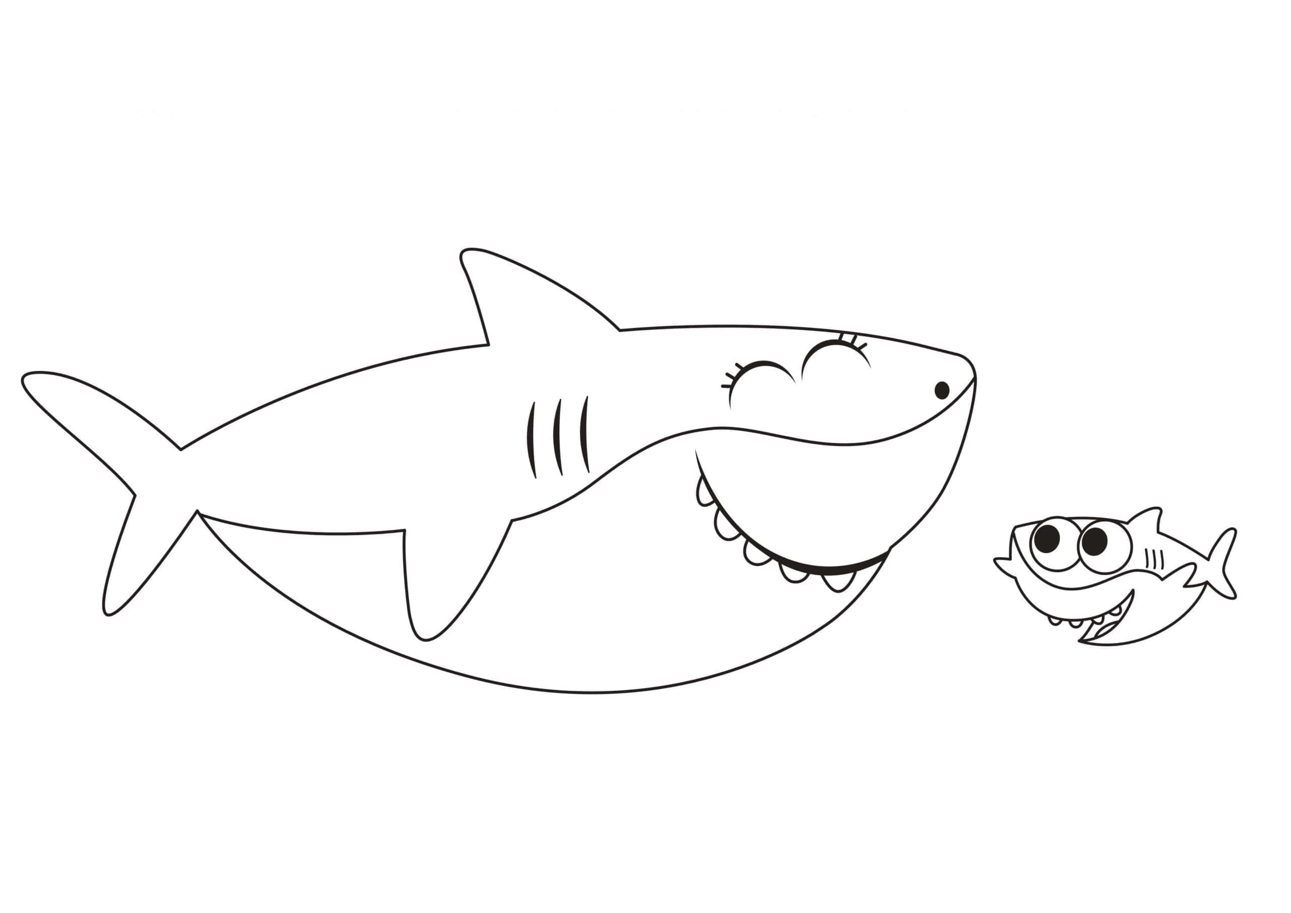 Baby Shark per bambini di 5 anni da colorare