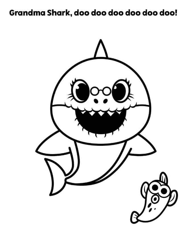 Baby Shark per bambini da colorare