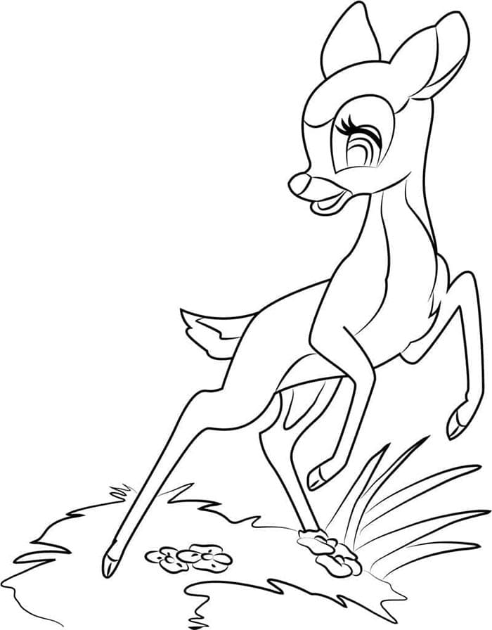 Bambi Semplici da colorare