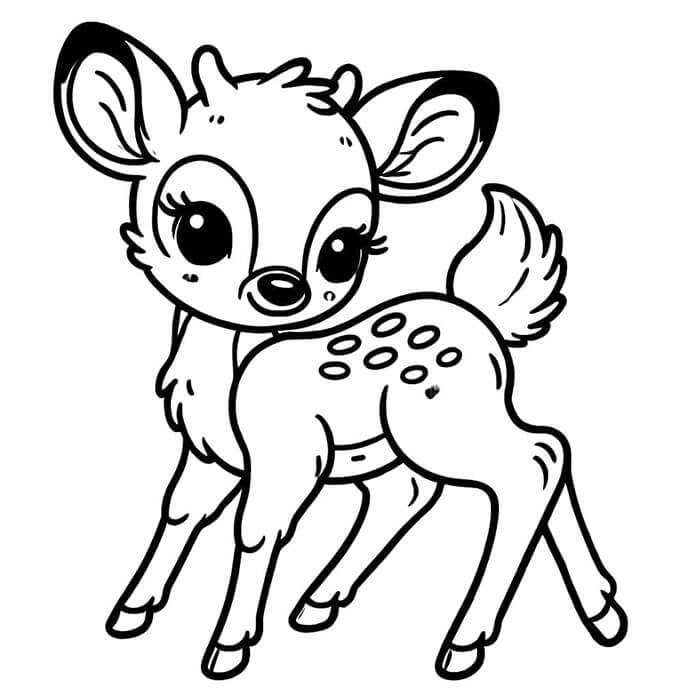Bambi Stampabili per Bambini da colorare