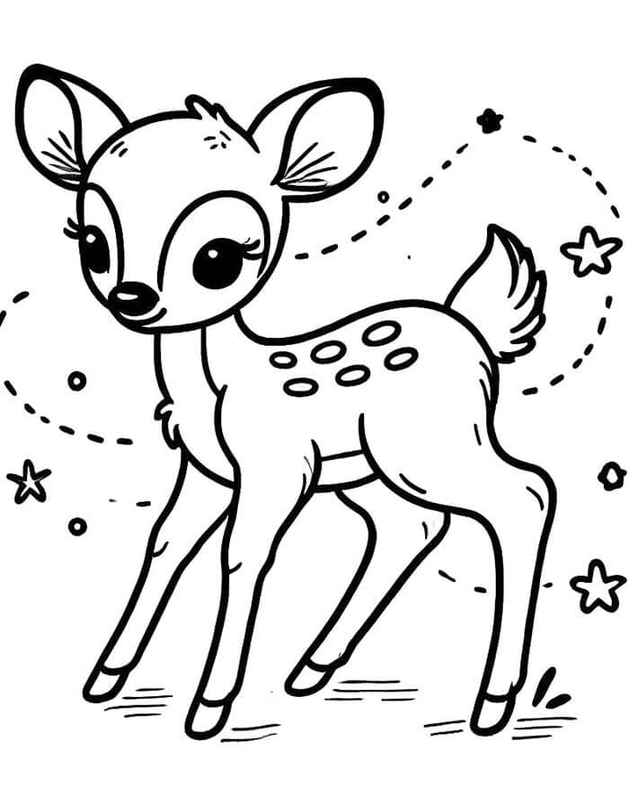 Bambi per Bambini di 2 Anni da colorare