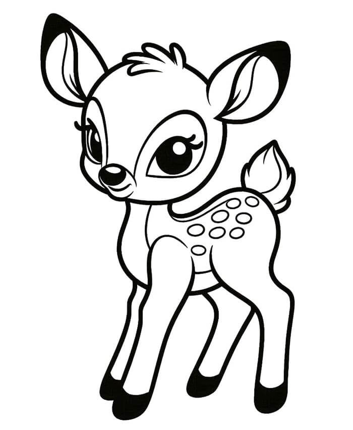 Bambi per Bambini di 3 Anni da colorare