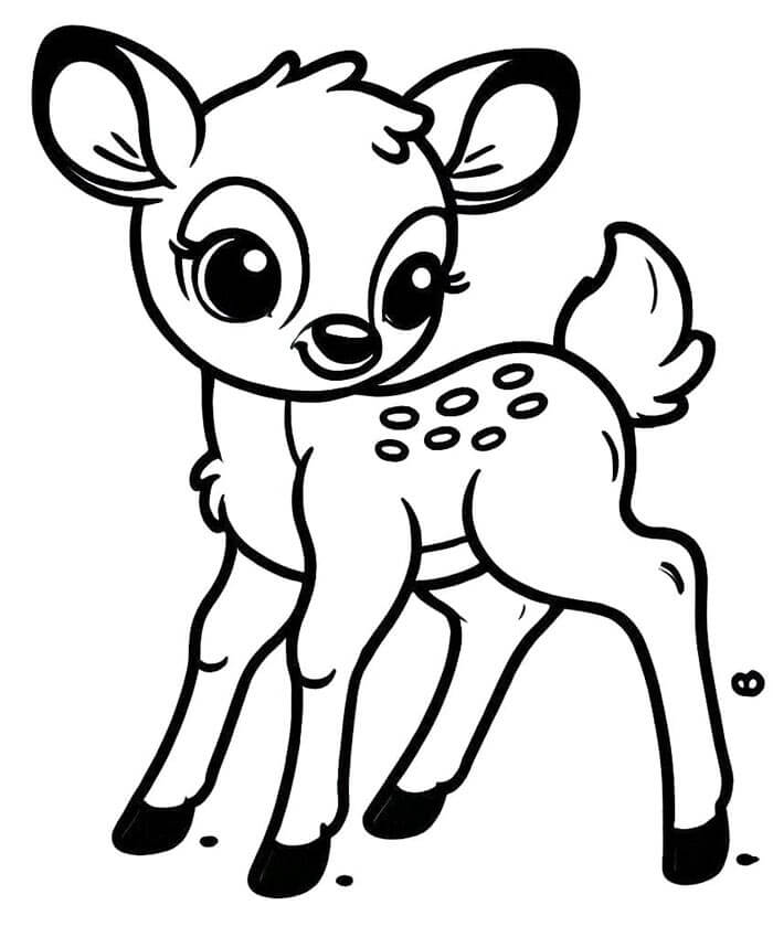 Bambi per Bambini di 4 Anni da colorare