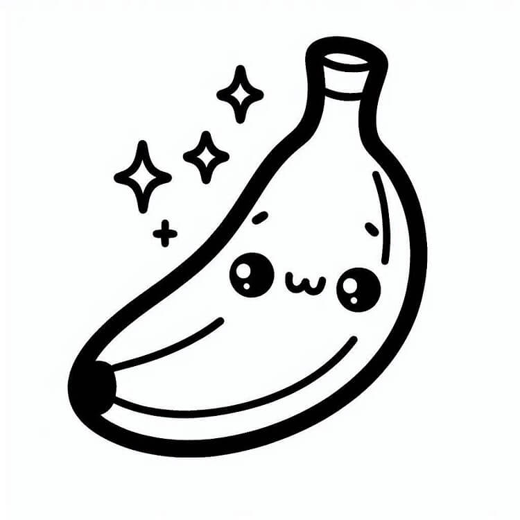 Banana Stampabile Libera da colorare
