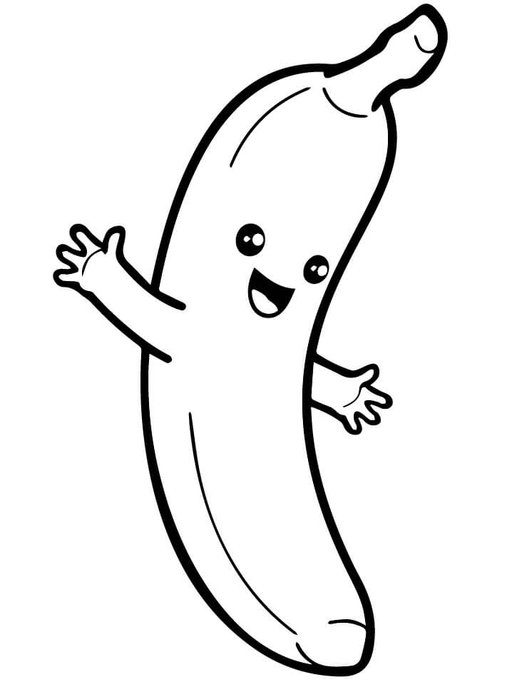 Banana Stampabile a Costo Zero da colorare