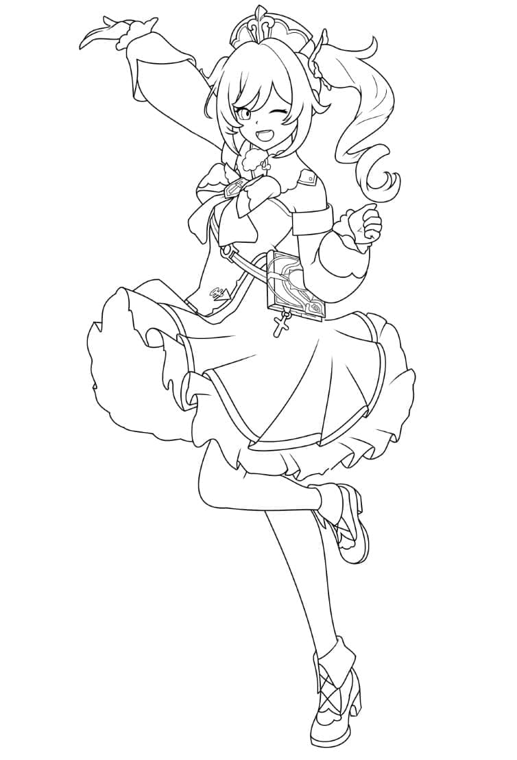 Barbara Genshin Impact da colorare