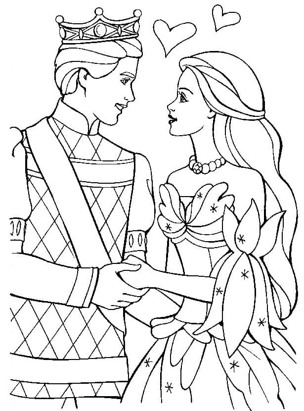 Barbie e il Principe da colorare