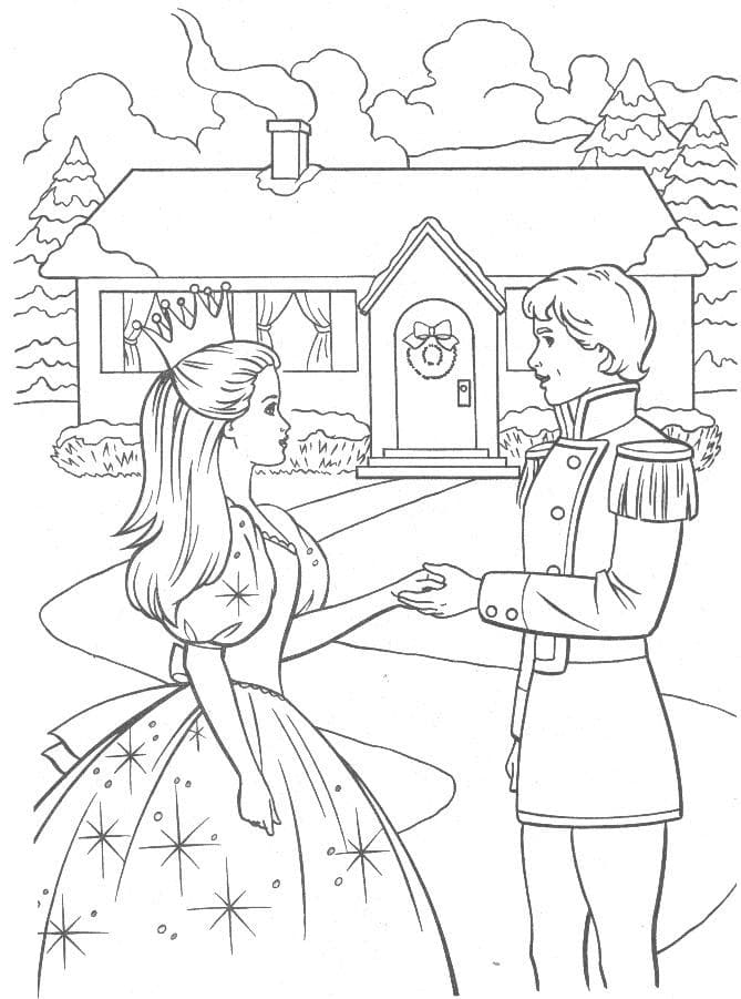 Barbie e l'amante da colorare