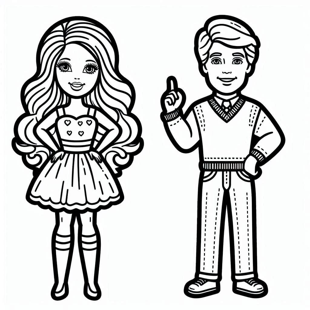 Barbie molto carina da colorare