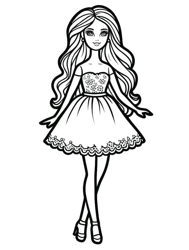 Barbie per Bambini di 1 Anno da colorare