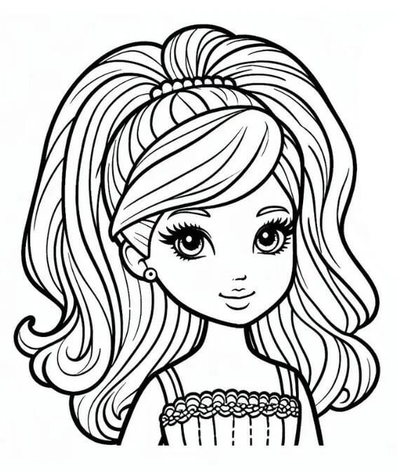 Barbie per Bambini di 3 Anni da colorare