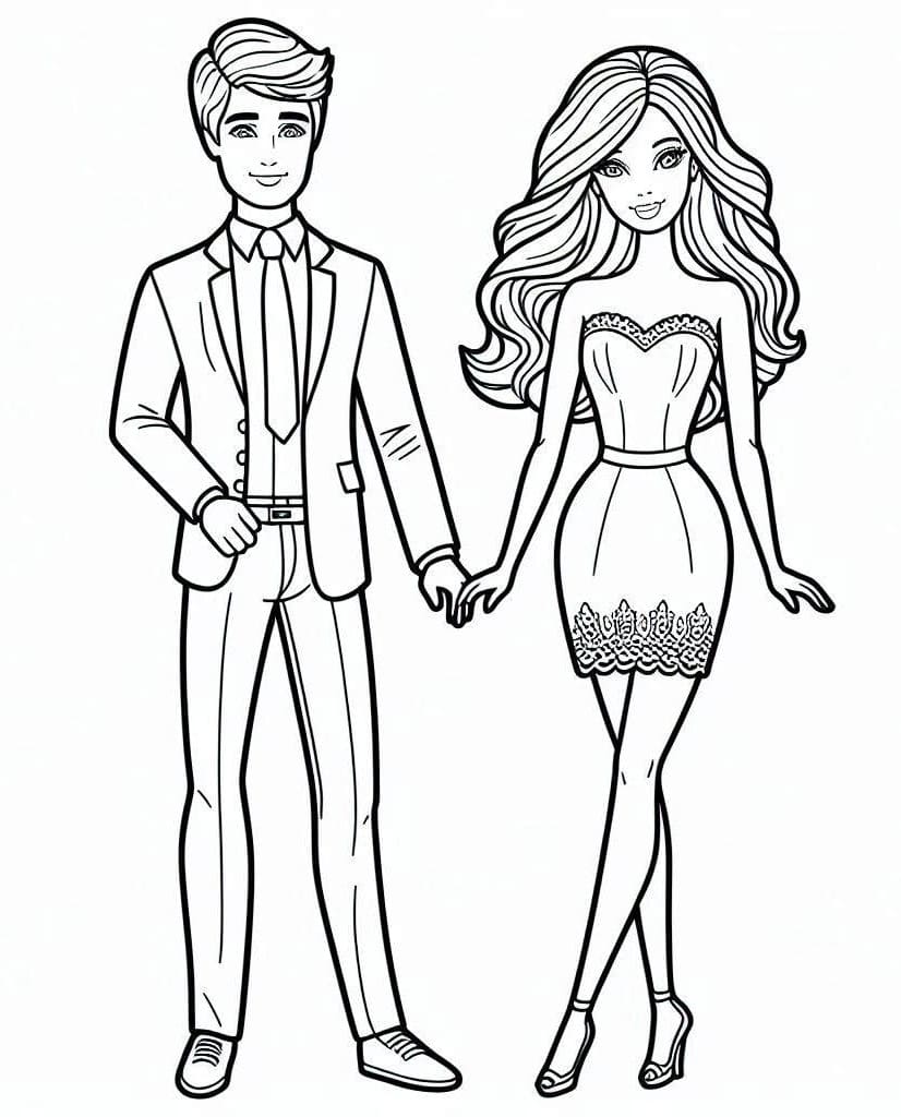 Barbie per Bambini di 5 Anni da colorare