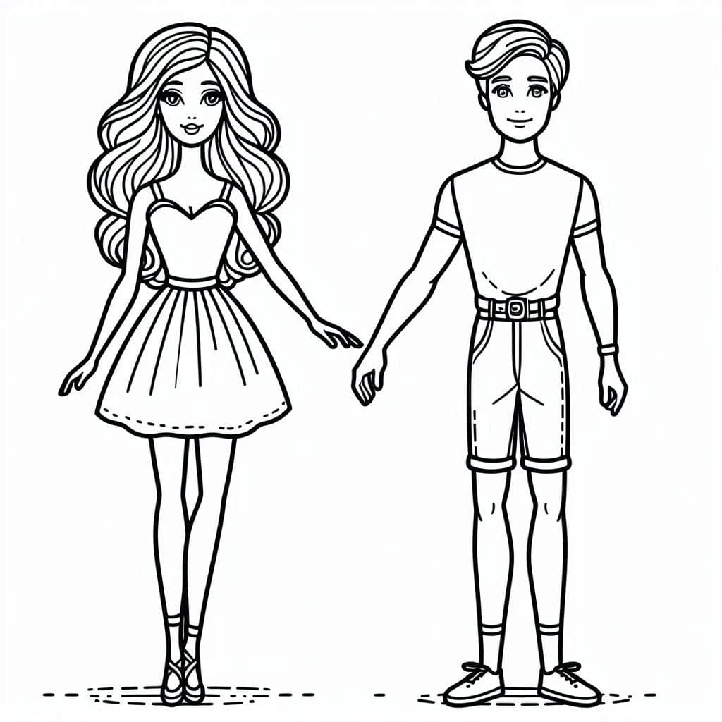 Barbie per Bambini di 6 Anni da colorare