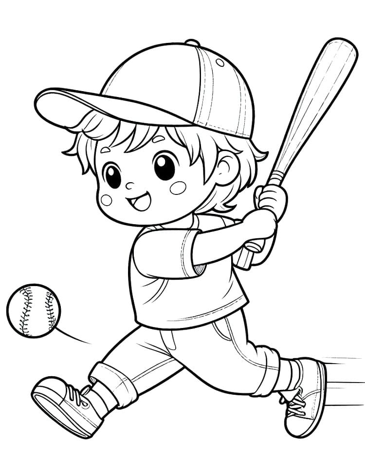 Baseball per Bambini di 3 Anni da colorare