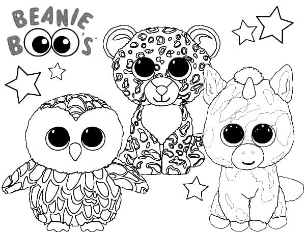 Beanie Boo per bambini di 2 anni da colorare