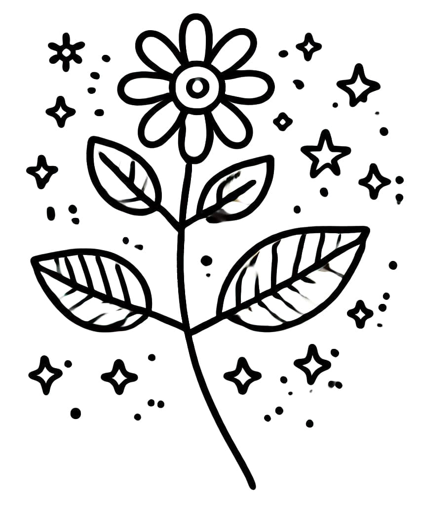 Bel fiore da colorare