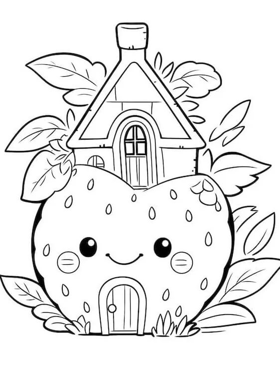 Bella Fragola da colorare