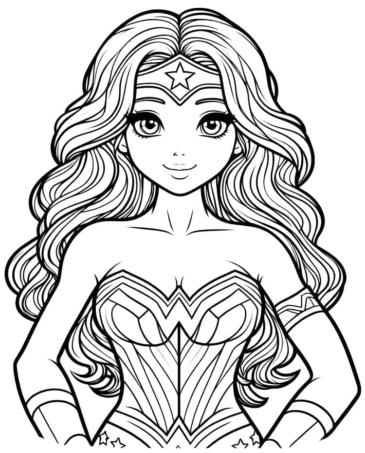 Bellissima Wonder Woman da colorare