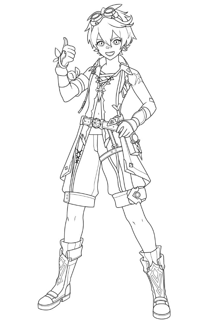 Bennett di Genshin Impact da colorare