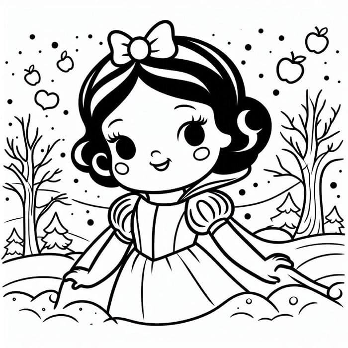 Biancaneve per Bambini di 2 Anni da colorare