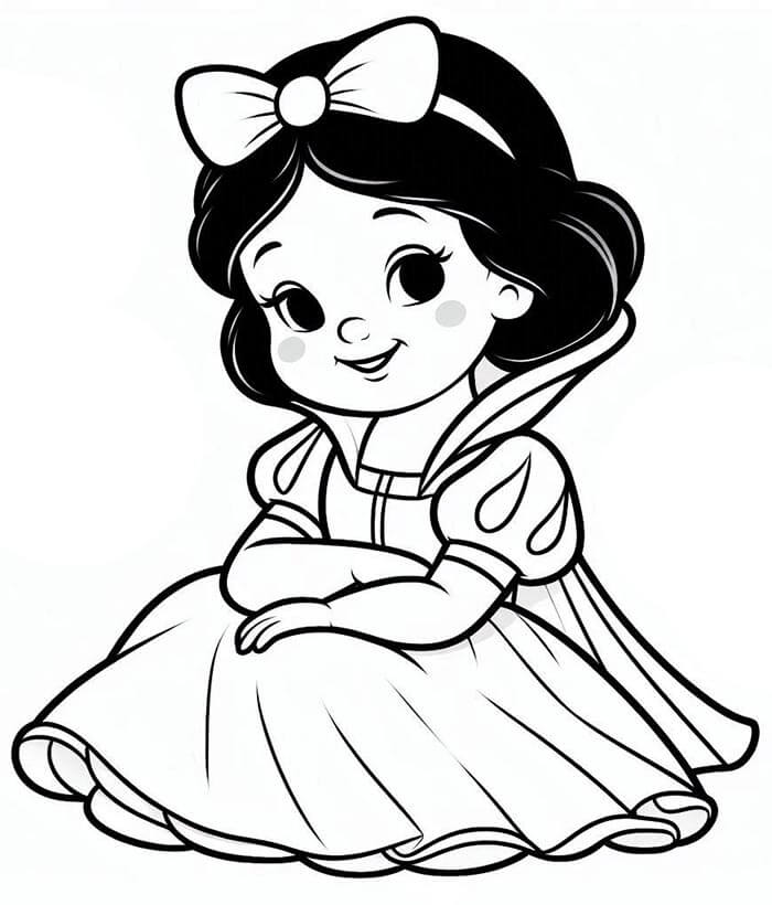 Biancaneve per Bambini di 3 Anni da colorare