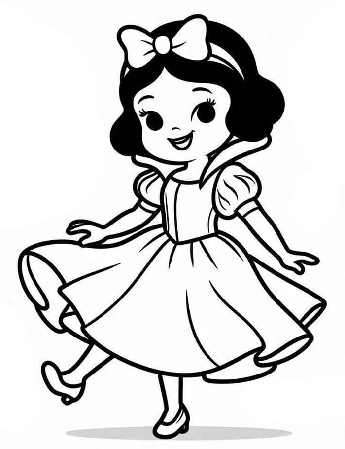 Biancaneve per Bambini di 4 Anni da colorare