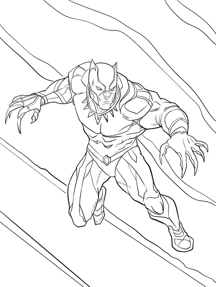 Black Panther Animato da colorare