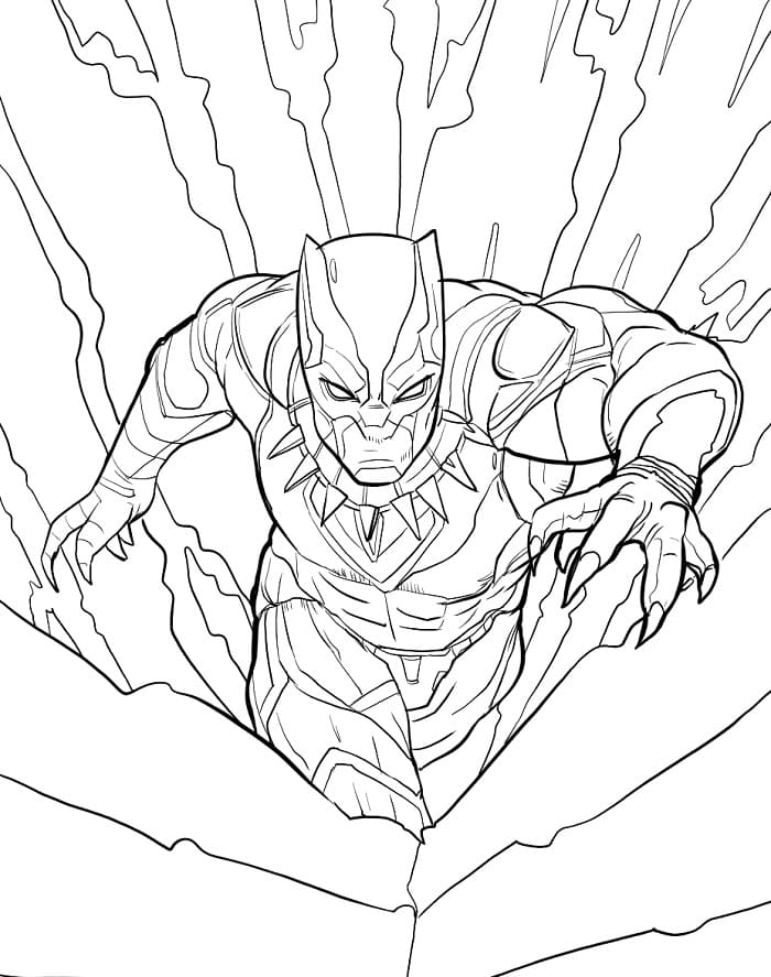 Black Panther Fantastico da colorare