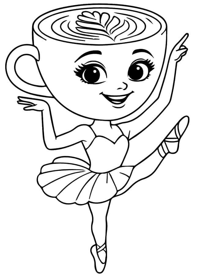 Brainrot Ballerina Cappuccina da colorare