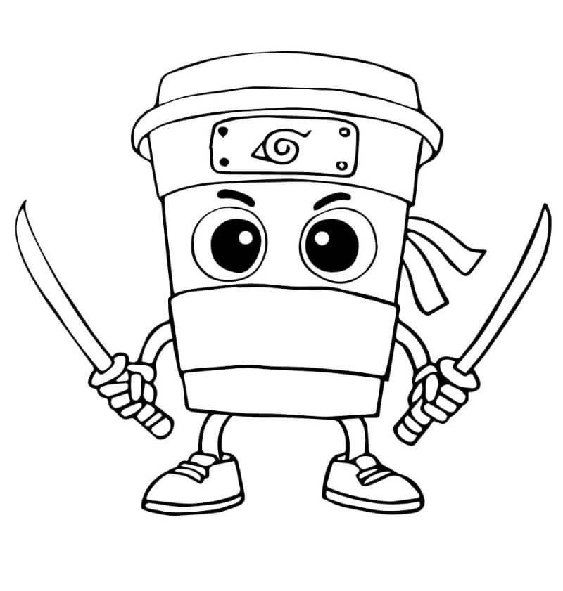 Brainrot Capuchino Assassino da colorare