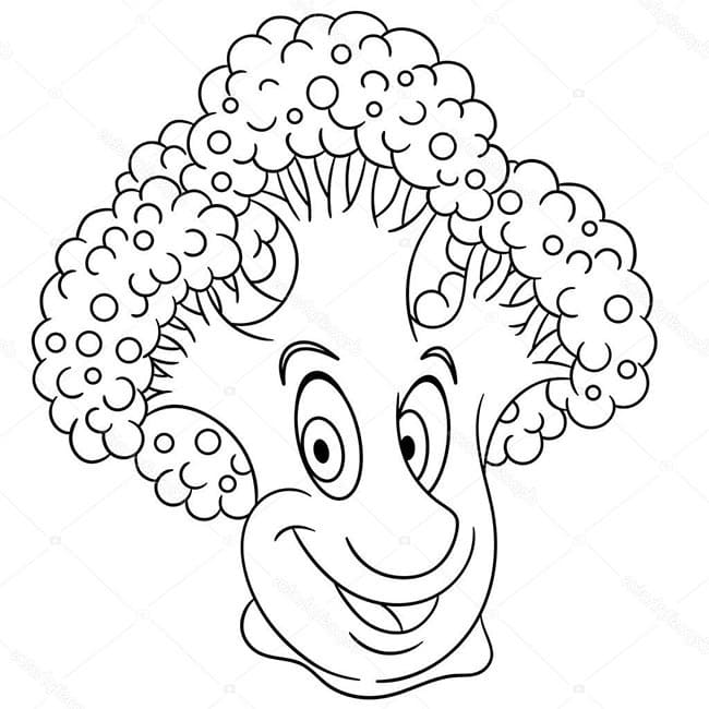 Broccolo Gratuito per Bambini da colorare