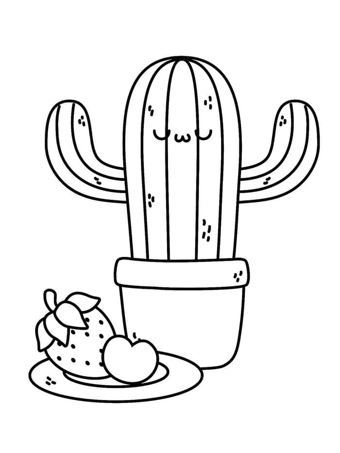 Cactus Carino da colorare