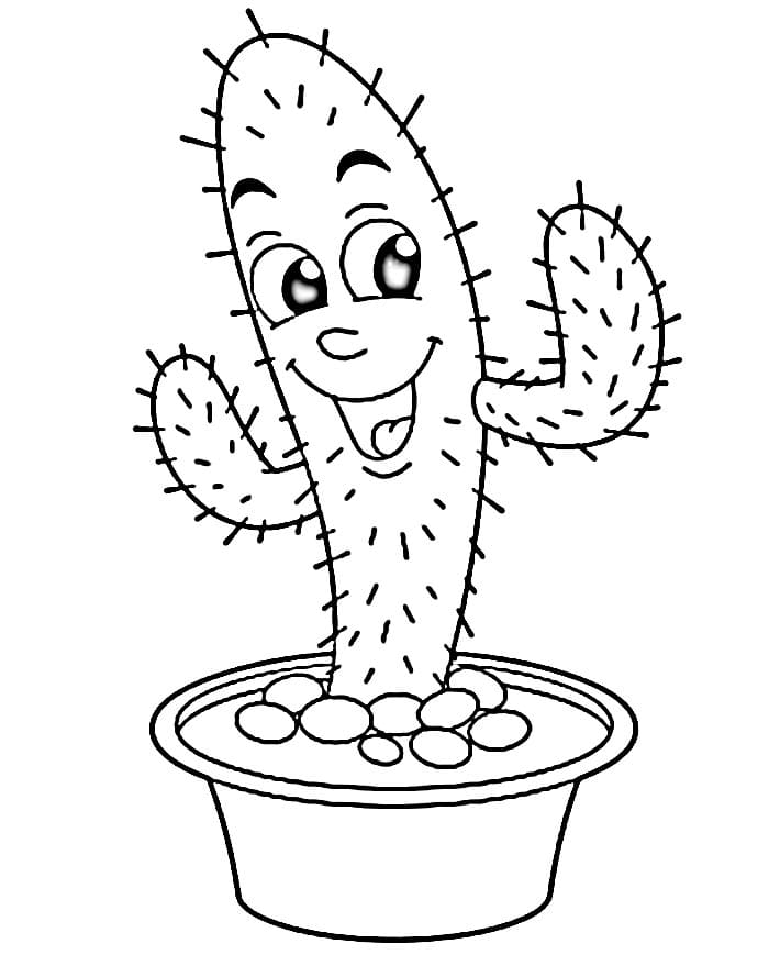 Cactus Grazioso da colorare