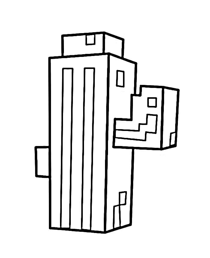 Cactus Minecraft da colorare