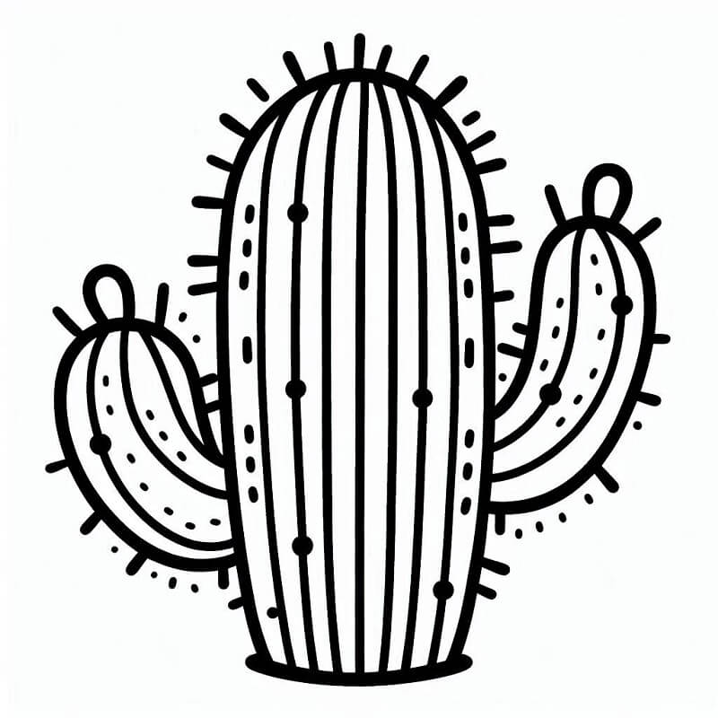 Cactus Stampabile per Bambini da colorare