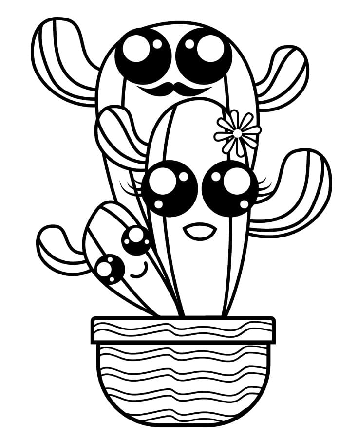 Cactus Stampabile da colorare