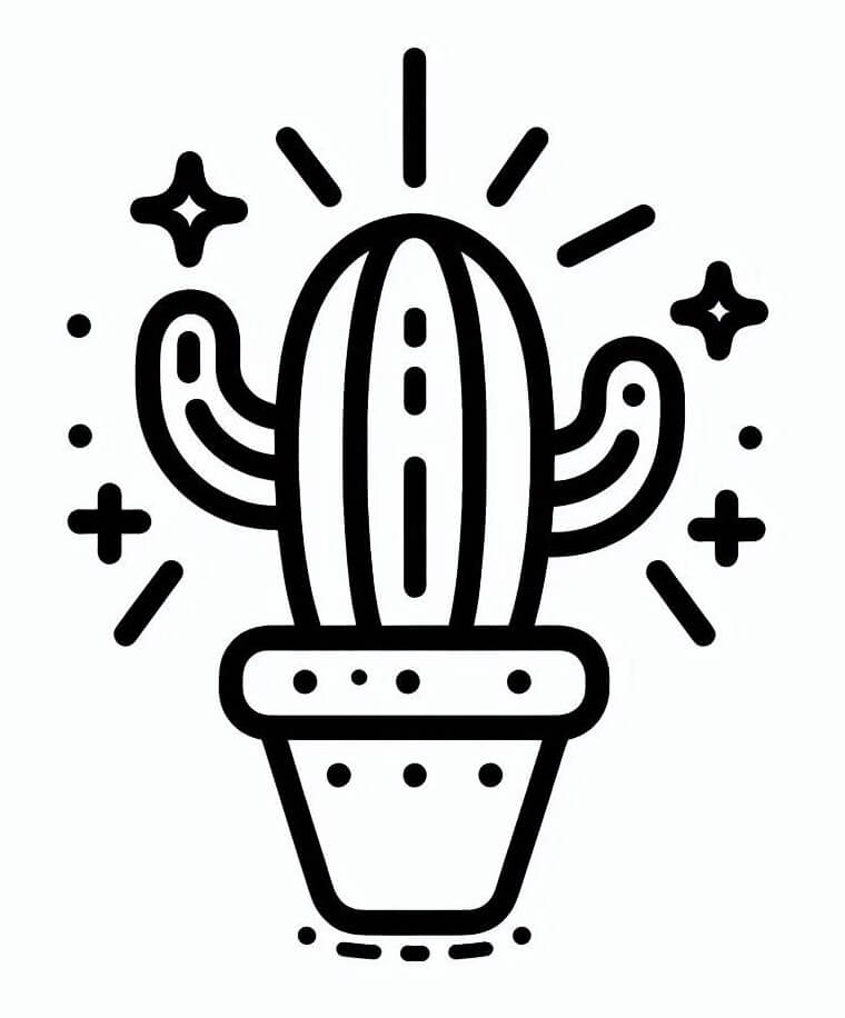 Cactus per Bambini di 1 Anno da colorare
