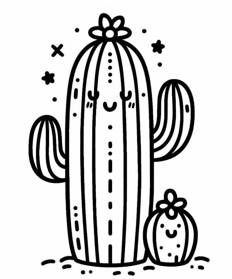 Cactus per Bambini di 5 Anni da colorare